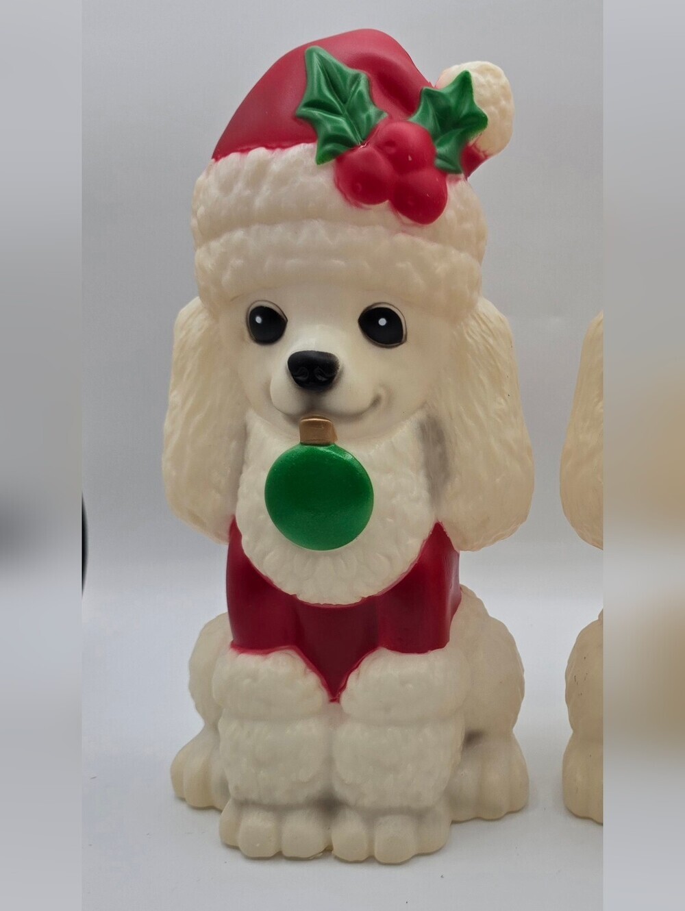 Christmas Blow Mold 11" White Poodle Dog Lover LED Light Up Decor Holiday Time - Picture 3 of 12
